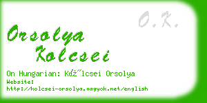 orsolya kolcsei business card